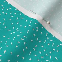 tiny scattered teeth teal