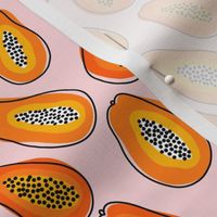Small scale abstract papayas summer vibes pattern