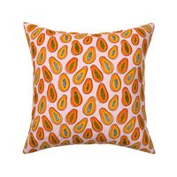 Small scale abstract papayas summer vibes pattern