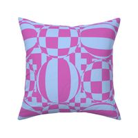JP21 - Large - Contemporary Geometric Quatrefoil Cheater Quilt in Lavender and Fuchsia