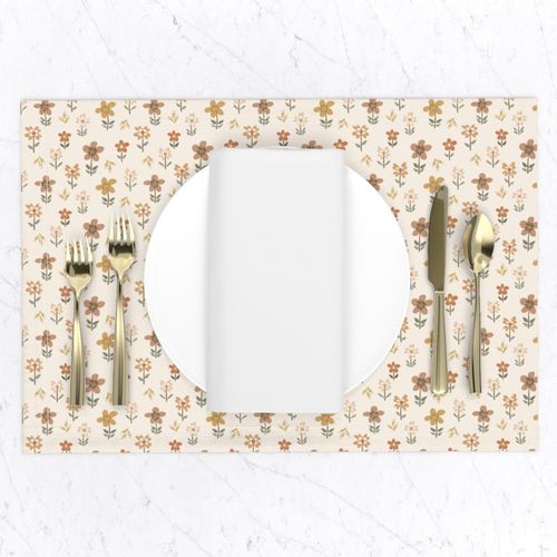 Mini micro // Option 2 Cute daisies + foxgloves Earth tones floral