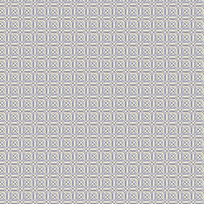 JP20  - Miniature - Mod Geometric Quatrefoil Checks in  Yellow and Violet Pastels