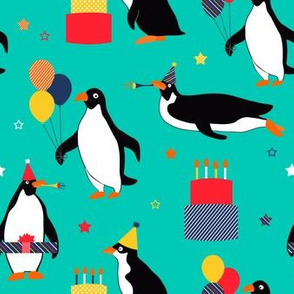 Party Penguins Turquoise 