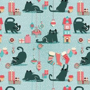 Small scale • Vintage Christmas cats