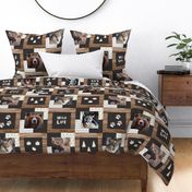 Canadian Wildlife Wholecloth Quilt Top  or Blanket with Wolf, Bear, Moose, Cougar