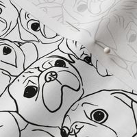 Pugs Line Drawing Smaller