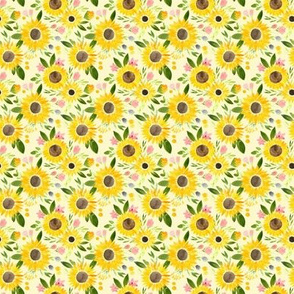 Sunflower Fields on Pale Yellow - extra small 