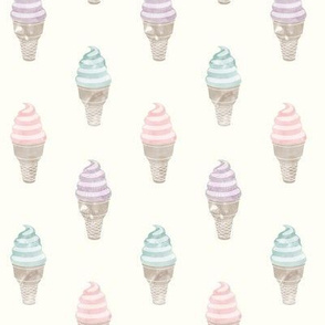 (small scale) soft serve - pastels on cream C20BS