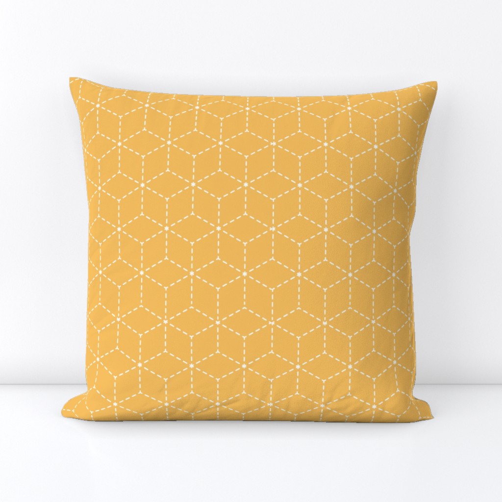 Sashiko stitching Yellow/Ochre/Ocher pattern 1