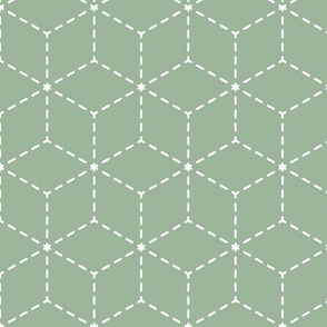  Sashiko stitching Green pattern 1