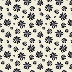 Black and Cream Floral Pattern