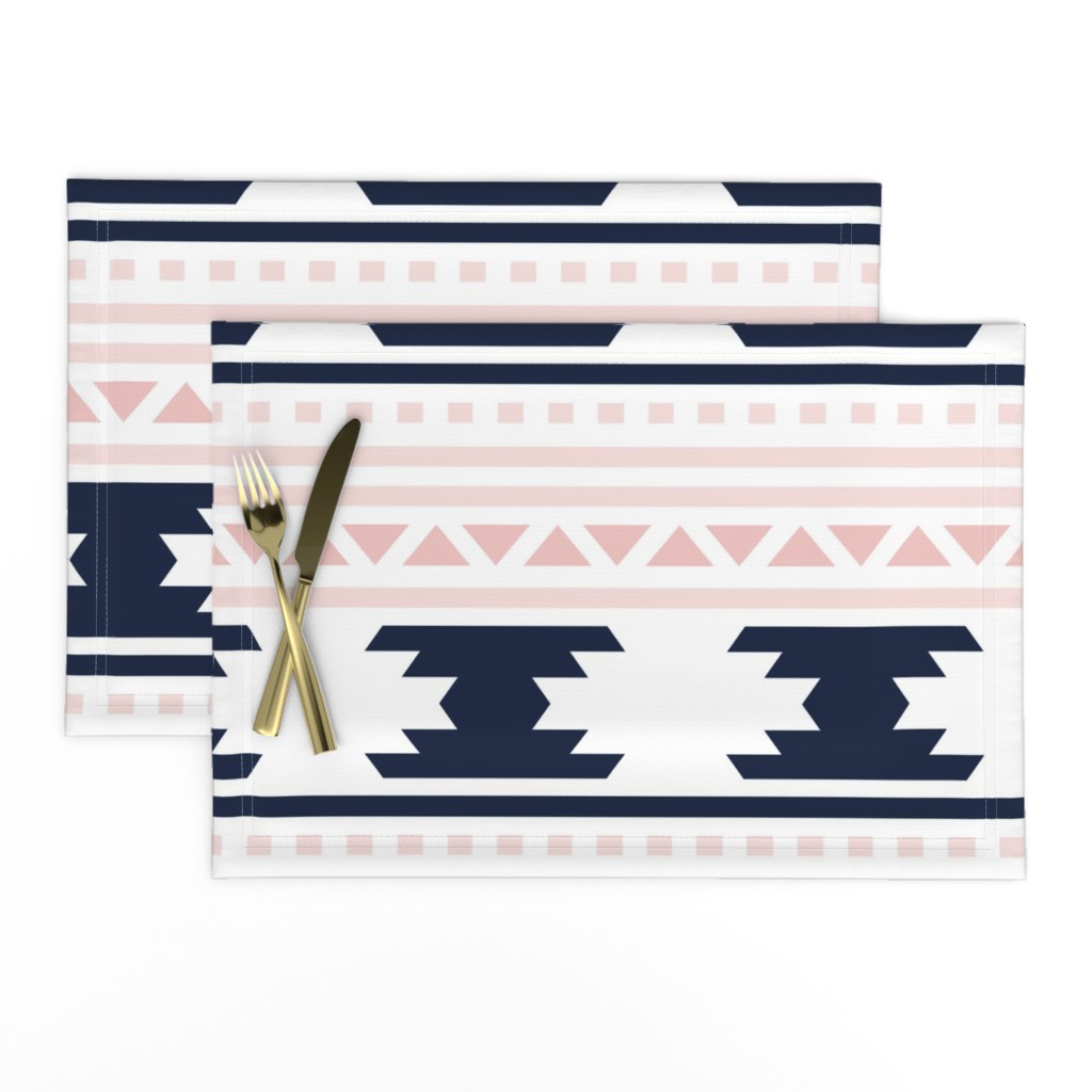 pink and navy aztec stripe