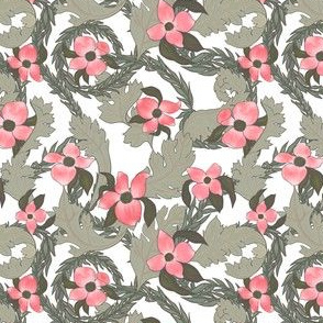 Acanthus - dogwood Victorian Floral Pattern