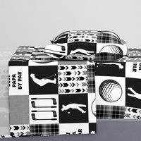 Golf//Best Papa By Par// Black&Grey - Wholecloth Cheater Quilt