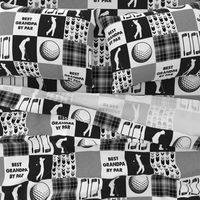 Golf//Best Grandpa By Par// Black&Grey - Wholecloth Cheater Quilt