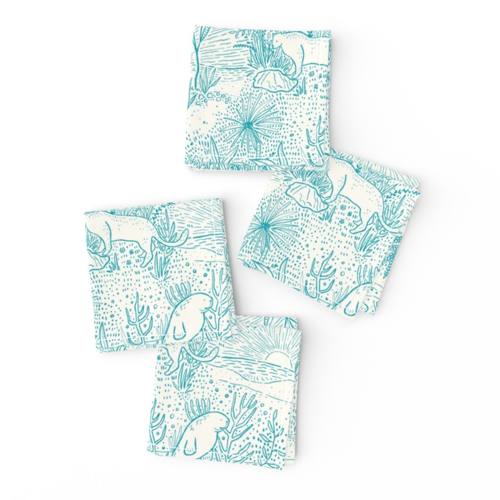 Everglades Toile -Ocean Blue