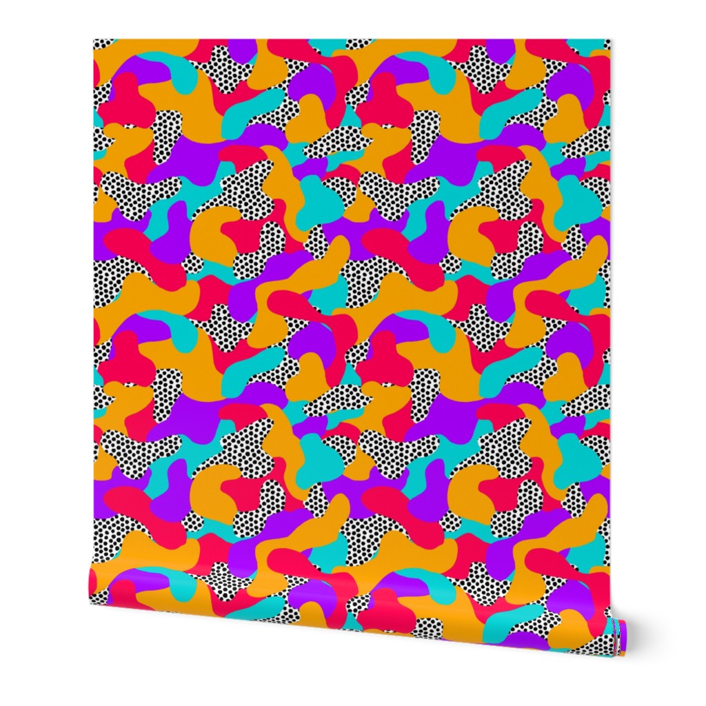 Retro brights art camo with spots