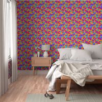 Retro brights art camo with spots