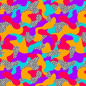 Retro brights art camo with spots