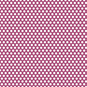 polka dots white on plum