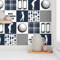 Golf//Best Grandpa By Par//Navy&Grey - Wholecloth Cheater Quilt