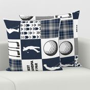 Golf//Best Grandpa By Par// Navy&Grey - Wholecloth Cheater Quilt