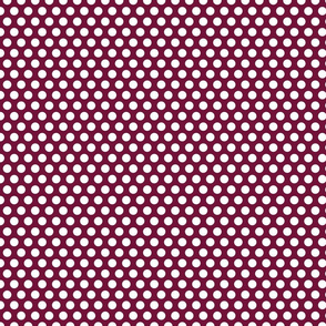 polka dots white on maroon