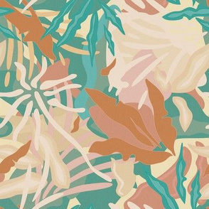 Abstract Jungle in Turquoise and Pastels / Small Scale