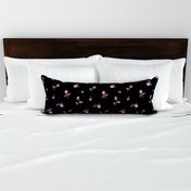 Scattered Vintage Rosebuds #3 - black, large 