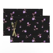 Scattered Vintage Rosebuds #3 - black, large 