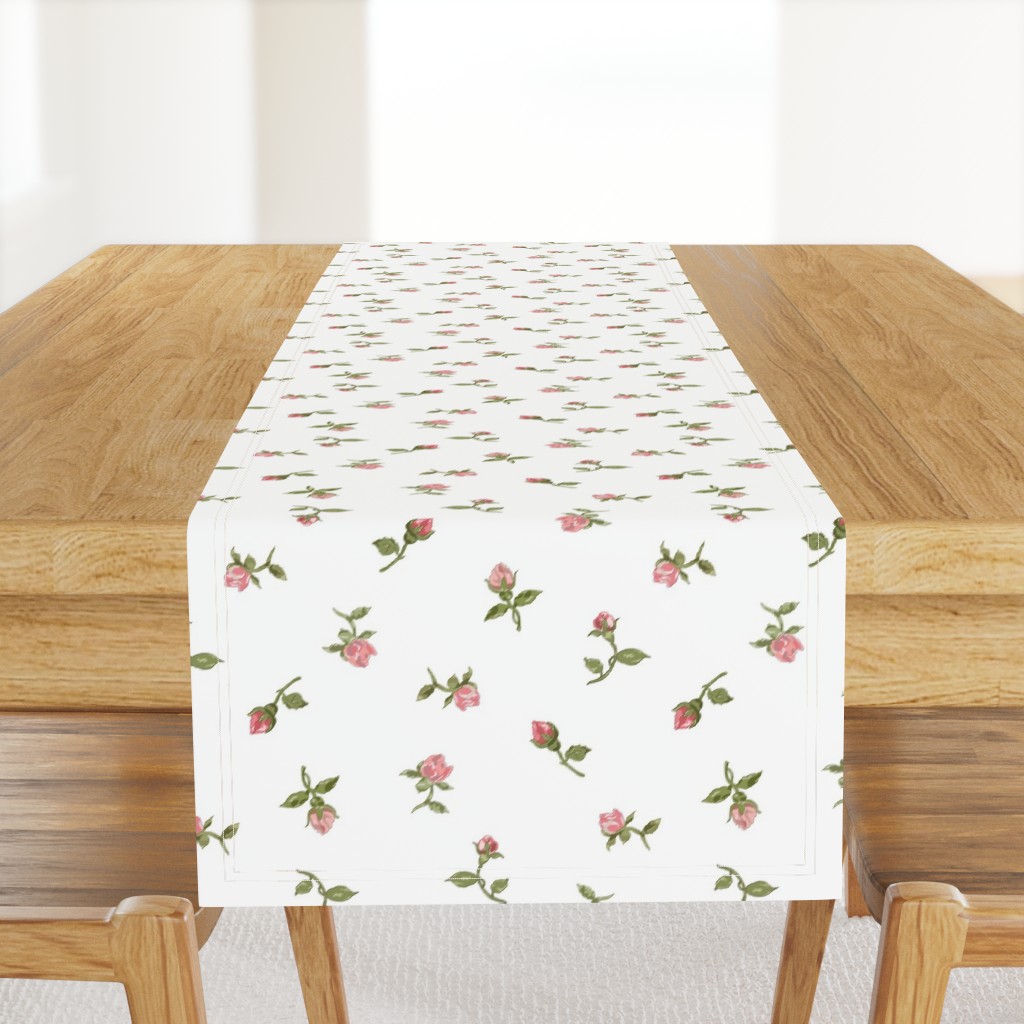 Floating Vintage Rosebuds #1 - white, large 