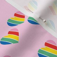 Pride Rainbow love hearts confetti pride lgbtq queer design gay on pink