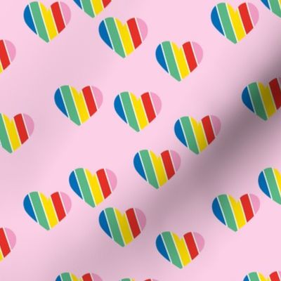 Pride Rainbow love hearts confetti pride lgbtq queer design gay on pink