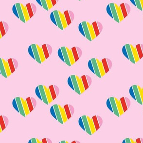 Pride Rainbow love hearts confetti pride lgbtq queer design gay on pink