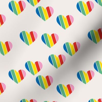 Rainbow love hearts confetti pride gay on off white