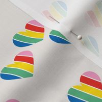 Rainbow love hearts confetti pride gay on off white