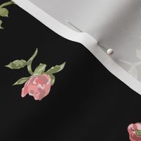 Floating Vintage Rosebuds #1 - black, large 