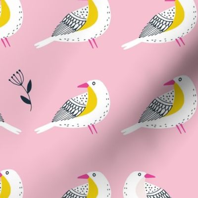 Lined birds light pink