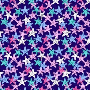 (micro scale) Starfish - dark blue - summer beach nautical - C20BS