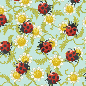 (Large)Ladybirds on Daisies