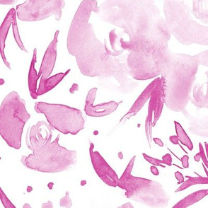 Raspberry spring in wonderland - large scale pink watercolor florals p282