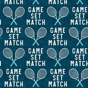 game set match - cross rackets - tennis - dark blue  - LAD20