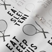 EAT SLEEP TENNIS - cross rackets - tennis - black on white - LAD20