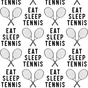 EAT SLEEP TENNIS - cross rackets - tennis - black on white - LAD20