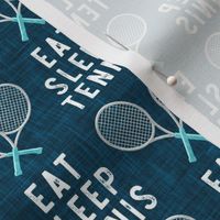 EAT SLEEP TENNIS - cross rackets - tennis - dark blue - LAD20