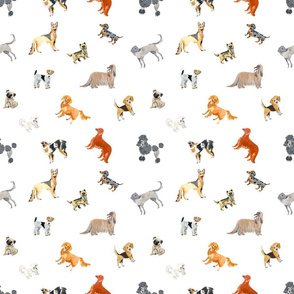 Watercolored Dogs Pattern Smaller