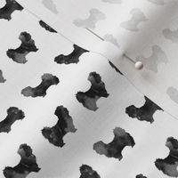 shih tzu watercolor fabric - black and grey watercolor silhouette