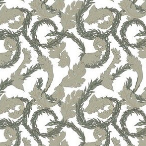 Acanthus pattern on white background