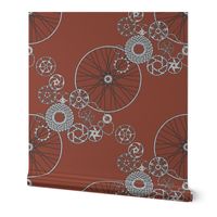Bicycle parts - Chestnut brown - 42 inch repeat (click on "yard" then on "fat quarter" if screen comes up white