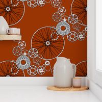 Bicycle parts - Chestnut brown - 42 inch repeat (click on "yard" then on "fat quarter" if screen comes up white